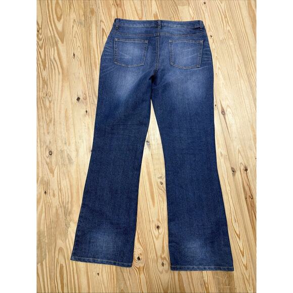 Metro Blues Women's 12 Blue Modern Bootcut Dark Wash Stretch Denim Jeans 33x31 - Picture 2 of 8